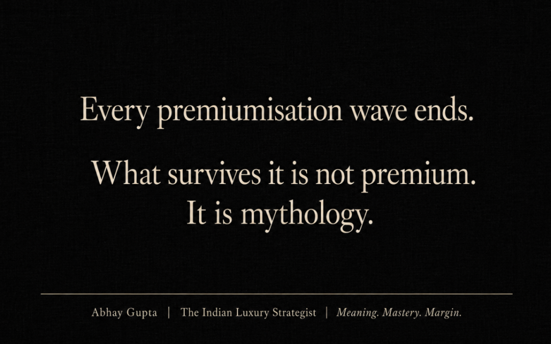Every Premiumisation Wave Ends. What Survives is not Premium. It is Mythology.